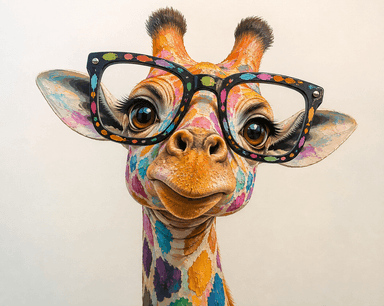 Giraffe Wearing Glasses - Paint By Number Kit