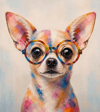 Chihuahua Wearing Glasses - Paint By Number Kit