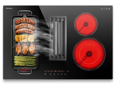 Karinear 36 inch Downdraft Electric Cooktop 7400W with Ventilation System