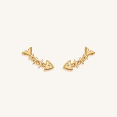 Abundant Flow Fish Stud Earrings