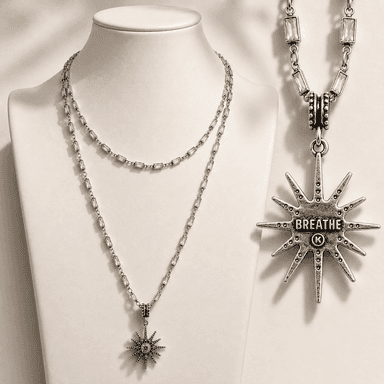 Breathe Crystal Starburst Chain Necklace