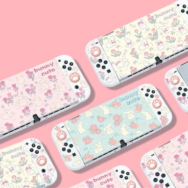 Kawaii Spring Bunny Meadow Switch Case NS/OLED/NS2