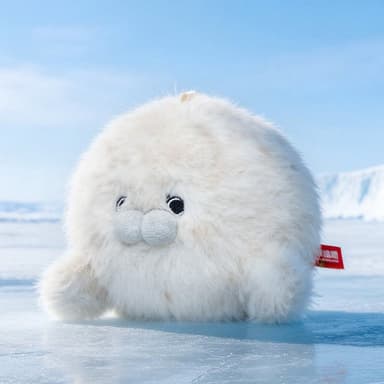 Fluffy Baby Seal Plush Keychain - Cute Animal Bag Charm & Backpack Accessory