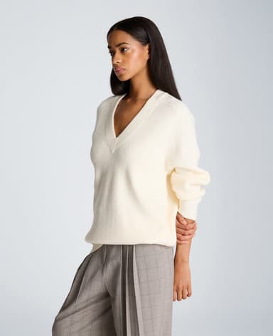 Oversized V-Neck Raglan Sweater