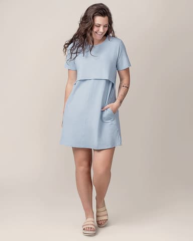 Emmie Nursing T-shirt Dress | French Blue