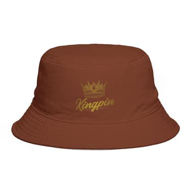 Kingpin Crown Bucket Hat — Brown Streetwear Sun Hat