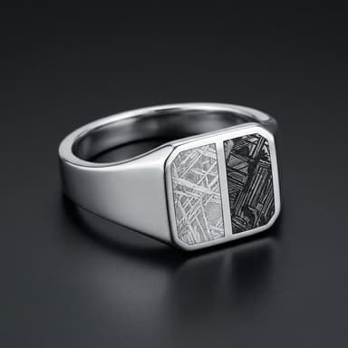 Twin Strip - Muonionalusta & Black Aletai - Slim Signet Ring