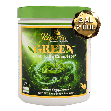Kiperin Green | Spirulina, Yeşil Çay, Brokoli Ekstresi, Prebiyotik (İnülin) | 30 Günlük