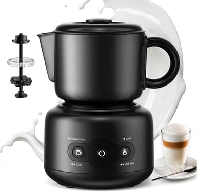 Kismile Milk Frother, 4-in-1 Electric Milk Frother and Steamer MI17012H2