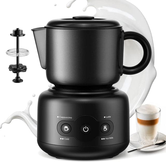 Kismile Milk Frother, 4-in-1 Electric Milk Frother and Steamer MI17012H2