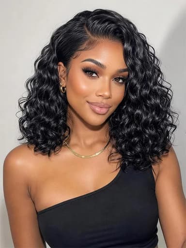 Pre Styled Natural Loose Wave 7x5 Lace Front Bob Wig Glueless Water Wave Short Bob Wigs