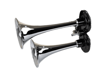 KL ST6001C-H: Replacement Dual Chrome Air Horn Set for HOGKIT-1 Harley Systems
