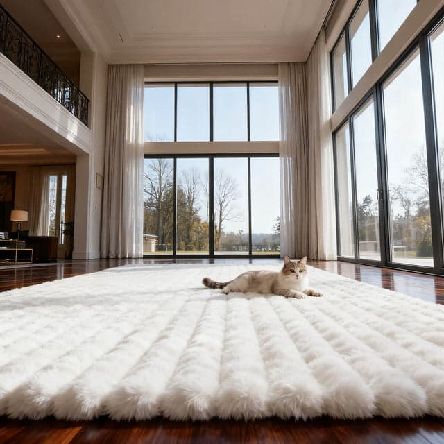 Luxury Faux Sheepskin Shaggy Area Rug – Extra Thick & Plush Cloud-Like Carpet, Non-Slip Soft Fuzzy Mat for Living Room, Bedroom, Nursery, Farmhouse & Modern Hom