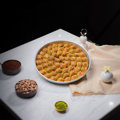 Koçak Famous Mussel Baklava Traditional Turkish Baklava on a Tray
