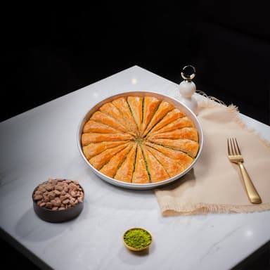 Koçak Famous Traditional Turkish Baklava on a Tray Carrot Slice Baklava