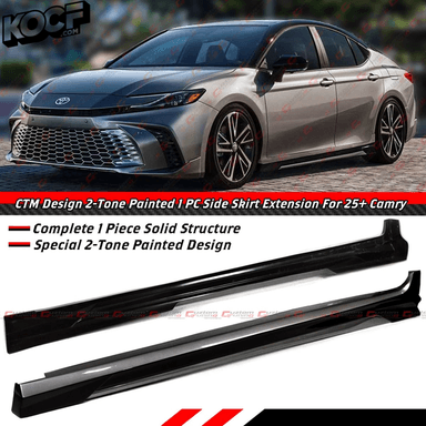 CTM Design 2-Toned Side Skirt Extension Compatible With 9th Gen 2025-Present Toyota Camry All Models