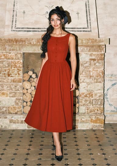 Pan's Cocktail Knit Dress (Red)