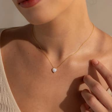 Heart Halo Moissanite Pendant Necklace
