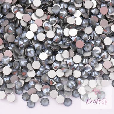 Mocha LightGrey Flatback Glass Rhinestones
