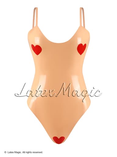 Classic heart latex bodysuit