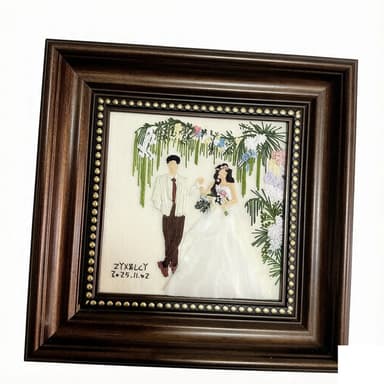Custom Hand Embroidered Portrait Framed Wall Art