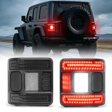 Flush Mount LED Tail Lights with Startup Welcome for 2018–2026 Jeep Wrangler JL