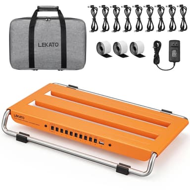 LEKATO PB-05S Guitar Pedal Board w/ Built-in Power Supply(16x10.4x2")