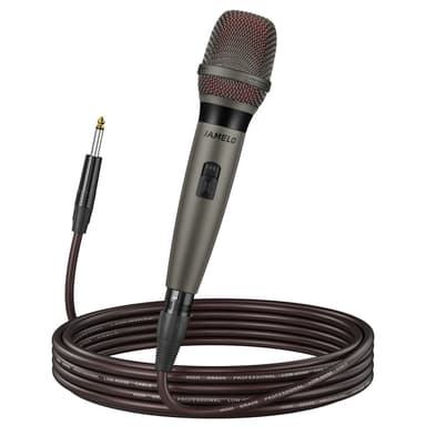 JAMELO F19 Wired Dynamic Microphone Handheld Mic with 5m Cable 40Hz–13kHz Frequency