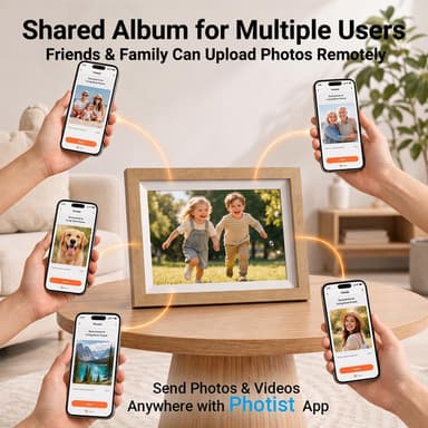 10-Inch WiFi Digital Photo Frame, HD IPS Touch Screen, App-Controlled Smart Picture Frame, Instant Wireless Photo & Video Sharing, Perfect Gift for Family