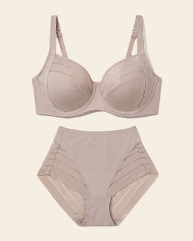 ContourFit Bra & Stripe Undetectable Panty in Nude
