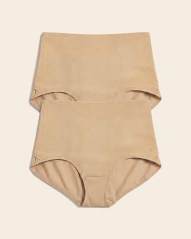 2-Pack Firm Compression Postpartum Panties with Adjustable Belly Wrap