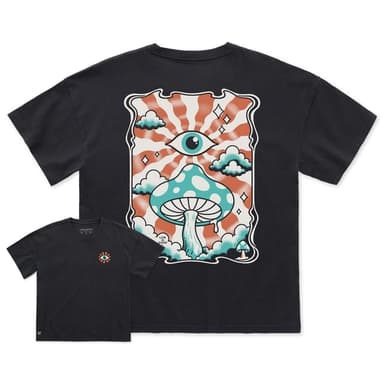 Women's Mushroom Eye Short Sleeve Oversized Crusher Tee