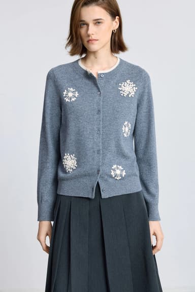LILY Merino Wool Lace Knit Cardigan