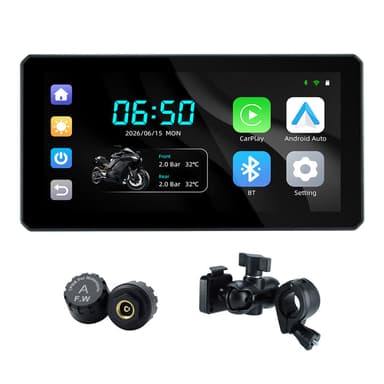 Linkifun™ MT6 6" Motorcycle Navigation Screen with Wireless CarPlay & Android Auto, GPS Navigation, Bluetooth 4.2 & Optional TPMS