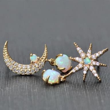 Star White Fire Opal Drop Earrings