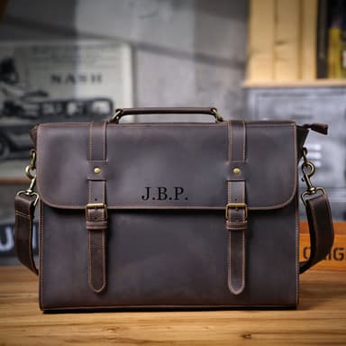 Personalized Leather Briefcase, Shoulder Bag, Leather Laptop Bag, Business Briefcase, Messenger Bag, Office Bag for Men