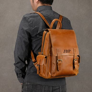 Daily Leather Backpack, Personalized Leather Backpack, Travel Backpack, Teacher Backpack, Daily Leather Backpack, Gift for Him