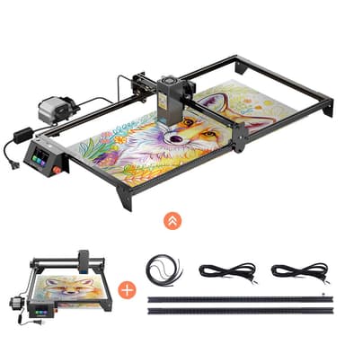 Longer New Upgraded RAY5 40W Laser Cutter with Air Pump, and Y-Axis Extension Kit, Expand Working Area to 33.46" x 15.75", 3.5” Color Touch Screen, DIY Engravin