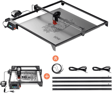 Longer New Upgraded RAY5 10W Laser Engraver with Air Pump, and New X Y-Axis Extension Kit, Expanded Working Area to 850×850mm²， for Wood, Acrylic, Leather, DIY 