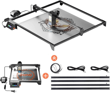 Longer New RAY5 20W Laser Engraver with Air Pump，X Y-Axis Extension Kit,Expanded Working Area to 33.46" × 32.09"，24000mm/min High-Speed, DIY Engraveing Tool for