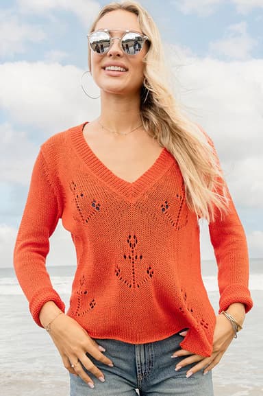 Sweater - Embroidered Anchors