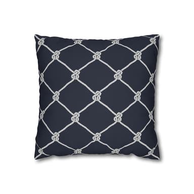 Square Canvas Pillowcase - Navy Rope