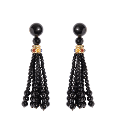 Greer Tassel Earrings in Jet