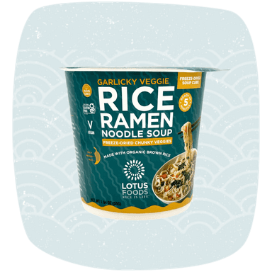 Garlicky Veggie Rice Ramen Noodle Soup with Freeze-Dried Chunky Veggies