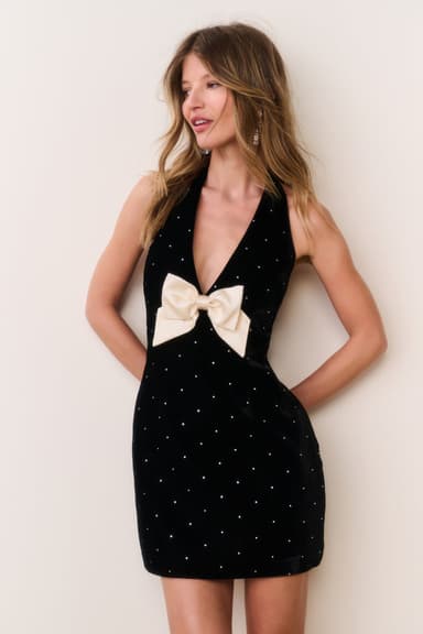 Kathy Velvet Halter Mini Dress