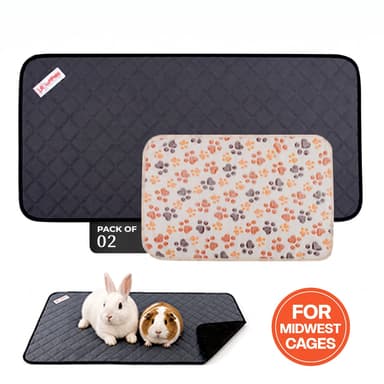 Fleece Cage Liner Starter Kit – 1 Midwest Mat + 1 Fleece Blanket, Gray