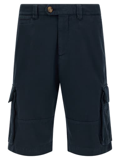 Brunello Cucinelli Blue Cotton Bermuda Men's Shorts