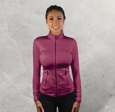 LUXEIT DIAMOND™ MAGENTA SLIM-FIT HIGH NECK TRAINING JACKET