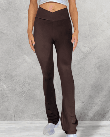 LUXEIT DIAMOND™ GANACHE BROWN BOOTCUT HIGH-WAISTED LEGGINGS