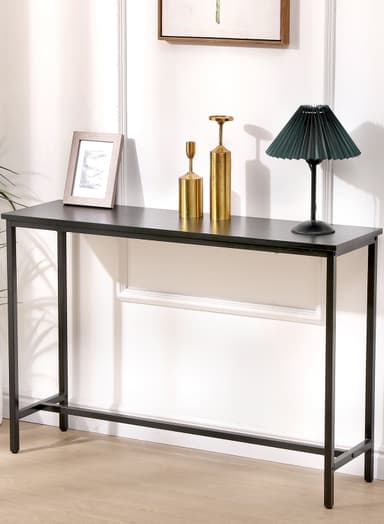 Fenbeli Console Table Modern Entryway Table with Durable Black Metal Frame